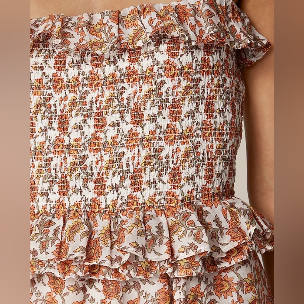 Floral Strapless Jcrew Dress - Picture 4 of 7